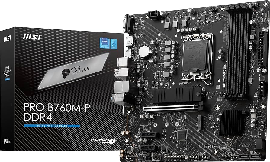 MSI Pro B760-P Socket LGA 1700 DDR4 Support intel 14th/13th/12th gen Processor (new)