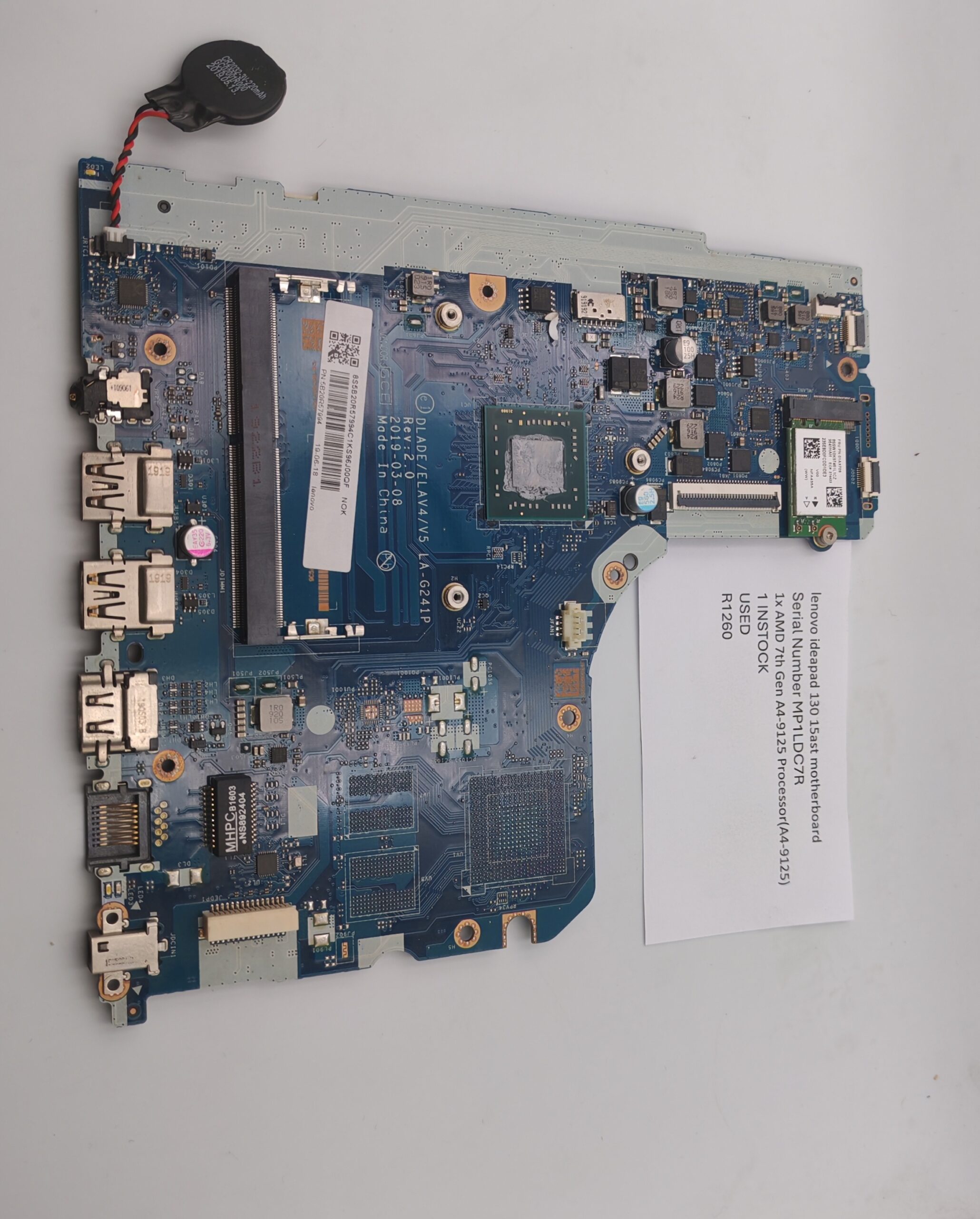 Lenovo 130-15ast / AMD 7th Gen A4-9125 CPULaptop Motherboard